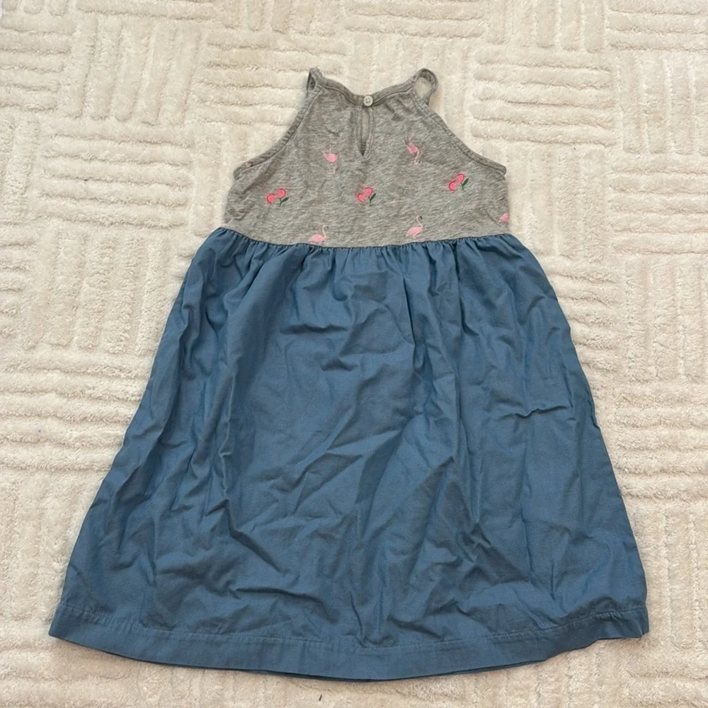 Gap Kids Cotton Sleeveless Dress with Fruit and Flamingo Print